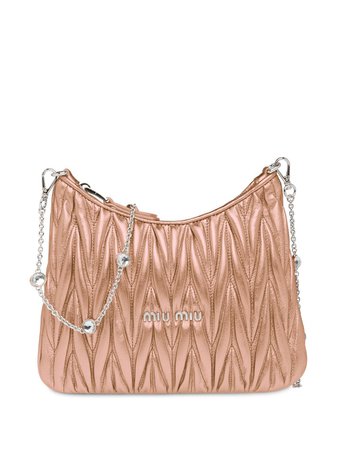 Shop pink Miu Miu matelassé shoulder bag with Express Delivery - Farfetch