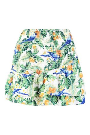 Shirred Asymetric Skirt | Boohoo