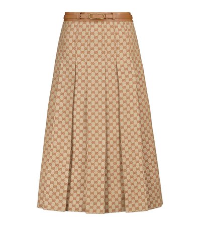 Gucci - GG printed canvas midi skirt | Mytheresa