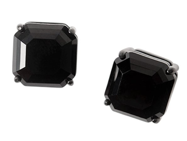 Black Imperial Stud Earrings with Jet Swarovski® Crystals