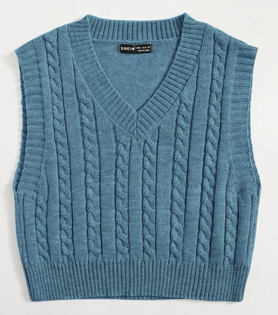 teal blue sweater vest