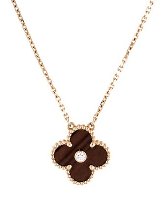 Van Cleef & Arpels Limited Edition Bull's Eye & Diamond Vintage Alhambra Pendant Necklace - Necklaces - VAC23695 | The RealReal