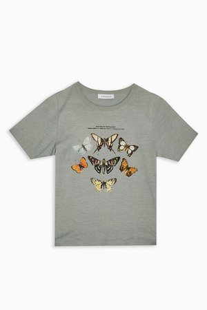 Sage Recycled Butterfly T-Shirt | Topshop