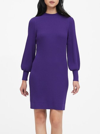 Puff-Sleeve Sweater Dress | Banana Republic