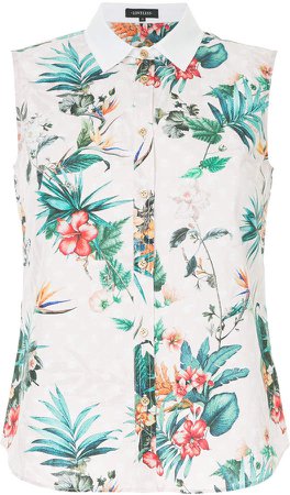 Loveless floral-print sleeveless shirt