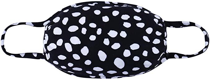 Amazon.com: Costume Fabric Face Cover - Fashion Outdoor Anti-Dust Protection Comfy Breathable Mouth Muffle Shield Women & Unisex (Round/Ear Loop - Dalmatian Black): Clothing