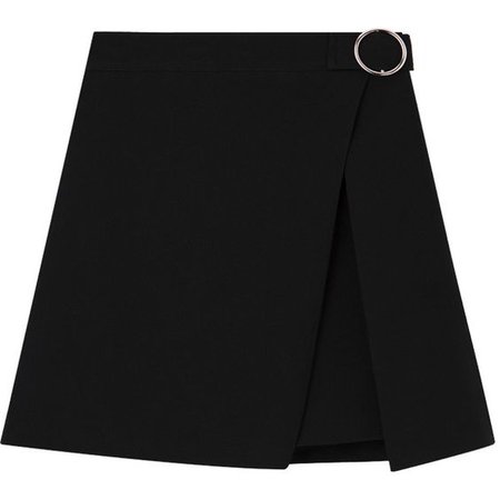 Ring Buckle Faux Wrap Mini Skirt
