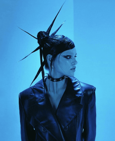 spike hair punk hairstyle mood alternative lighting blue light