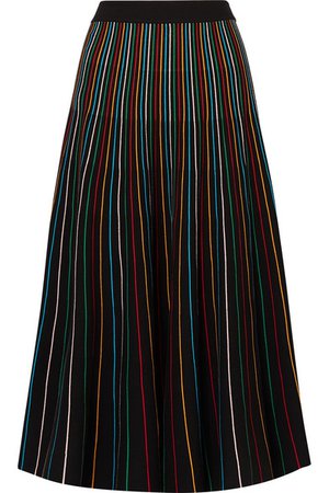 REDValentino | Striped cotton-blend midi skirt | NET-A-PORTER.COM