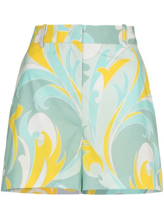 Shop blue & yellow Emilio Pucci Tropicana print shorts with Express Delivery - Farfetch