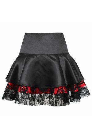black and red skirt