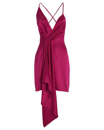 Michelle Mason | Twisted Drape Silk Mini Dress | INTERMIX®