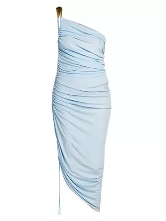 Shop Bottega Veneta Ruched One-Shoulder Midi-Dress | Saks Fifth Avenue