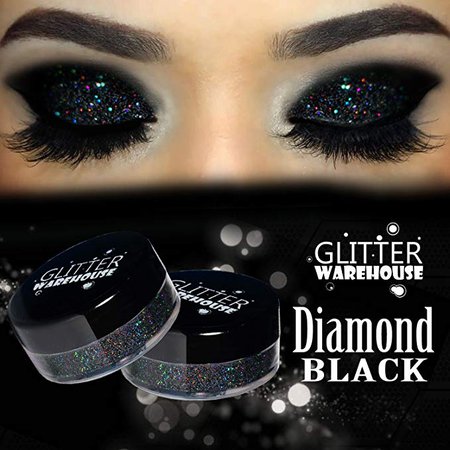 Amazon.com : GlitterWarehouse Glitter Eyeshadow / Eye Shadow Shimmer Makeup Powder Diamond Black : Beauty