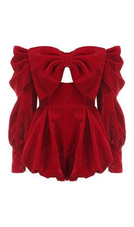 red velvet bow dress