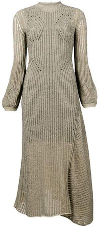 ribbed knit midi dress