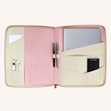 Ivory & Shell Executive Folio Leather Tech Case | STOW