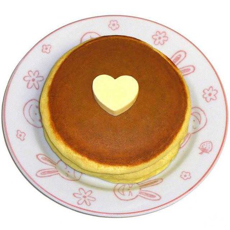 perfect pancakes heart butter cute pink plate