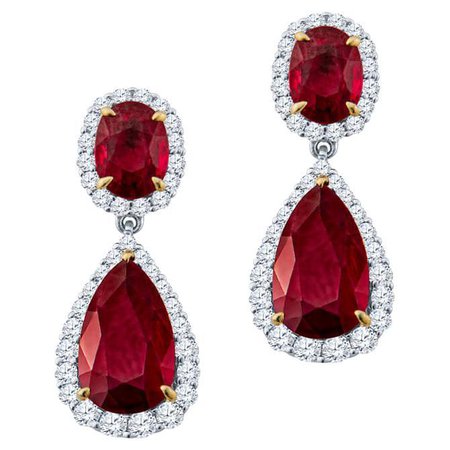 Victorian Ruby and Diamond Earrings For Sale at 1stDibs