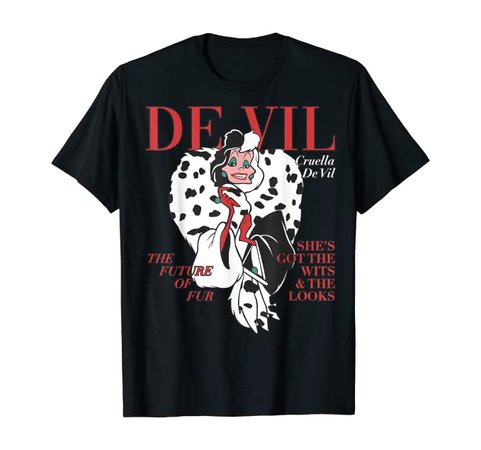 Amazon.com: Disney Villains Cruella De Vil Magazine Cover T-Shirt: Clothing