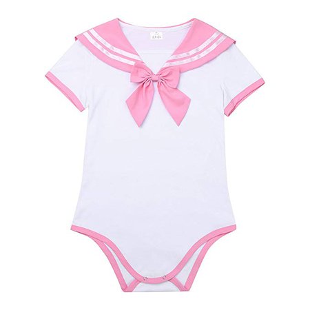 Freebily Adult Baby Diaper Lover (ABDL) Snap Crotch Romper Pajamas Cosplay Skirt Set at Amazon Women’s Clothing store:
