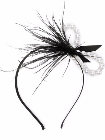 Atu Body Couture feather pearl-embellished hairband - FARFETCH