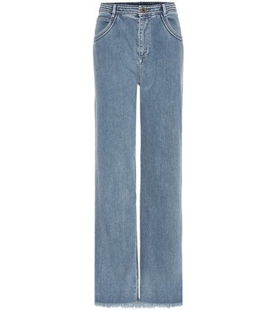 Frayed wide-leg jeans