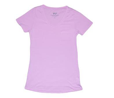 Women's Lilac V Neck Tee – Coastal Cotton Clothing