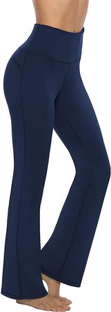 Amazon.com: AFITNE Yoga Pants for Women Bootcut Pants with Pockets High Waisted Workout Bootleg Yoga Pants Tall Long Athletic Gym Pants Blue - M : Clothing, Shoes & Jewelry