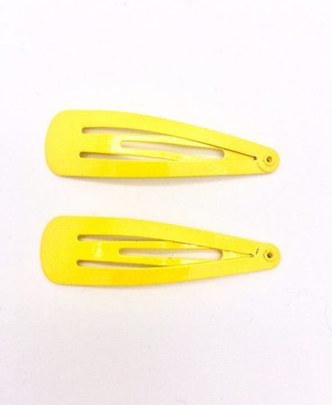 5 cm barrettes in set with 2 pieces, yellow - Kasava.dk