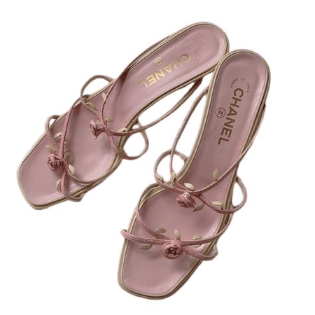 Chanel shoes pink with straps