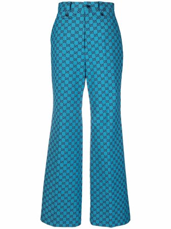 Gucci GG Supreme Print wide-leg Trousers - Farfetch