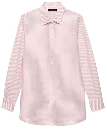 Parker Tunic-Fit Stripe Linen-Cotton Shirt