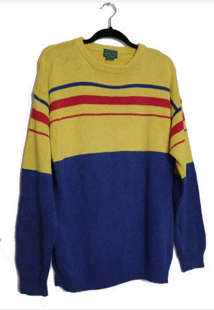 yellow and blue sweater