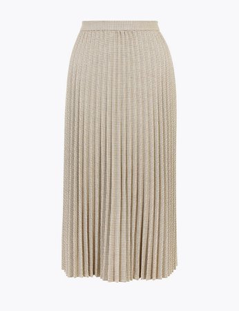 Checked Pleated Midi Skirt | M&S Collection | M&S