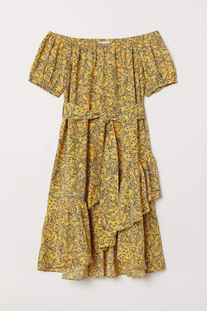Creped Dress - Yellow