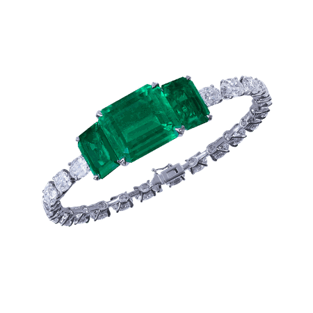 Moussaieff, Emerald and diamond bangle
