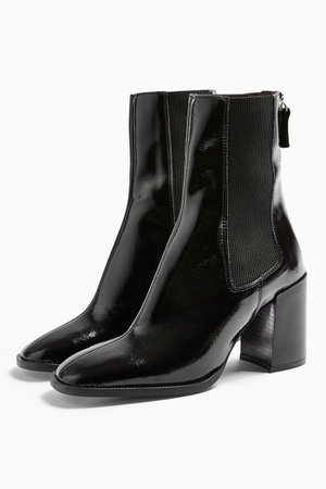 VERONA Vegan Black Patent Chelsea Boots | Topshop