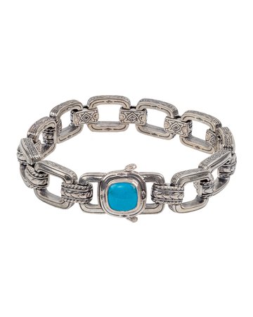 Konstantino Sterling Silver & Turquoise Link Bracelet