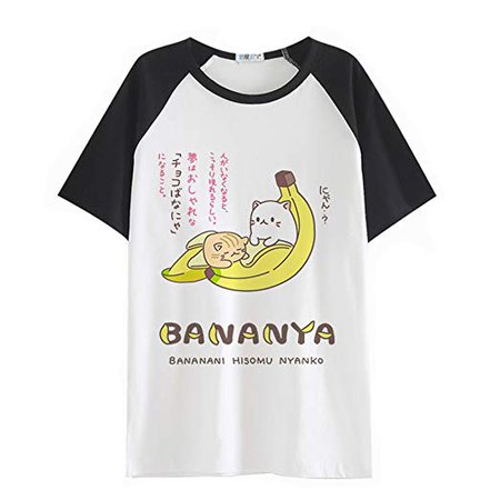 Women T-Shirt Banana Cat Comic Printed Tops T-Shirt Summer Short Sleeve Tees So Funny!: Amazon.co.uk: Clothing