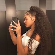 half up ponytail curly hair - Google Search