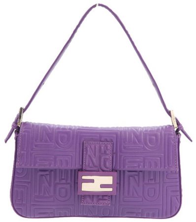 FENDI Purple Baguette Handbag