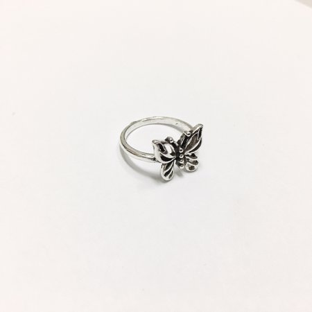 silver metal butterfly ring