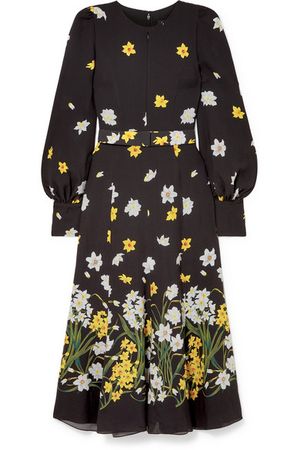 Andrew Gn | Belted floral-print silk midi dress | NET-A-PORTER.COM