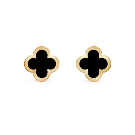 Van Cleef & Arpels Pure Alhambra earstuds 18K yellow gold, Onyx - Van Cleef & Arpels