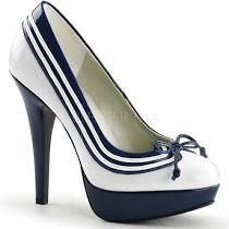 patent white and navy heels - Google Search