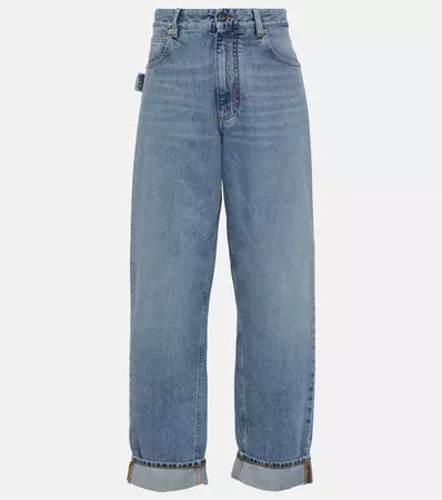 Mid Rise Straight Jeans in Blue - Bottega Veneta | Mytheresa
