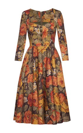 Teatime Autumn Rose Dress by Lena Hoschek | Moda Operandi