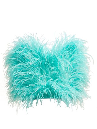 Faux pearl-trimmed ostrich feather top | Attico | MATCHESFASHION.COM UK