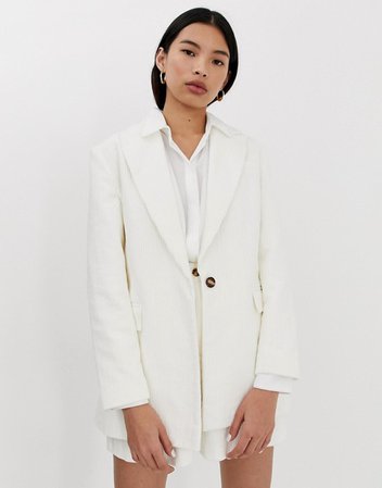 ASOS DESIGN cream cord suit blazer | ASOS